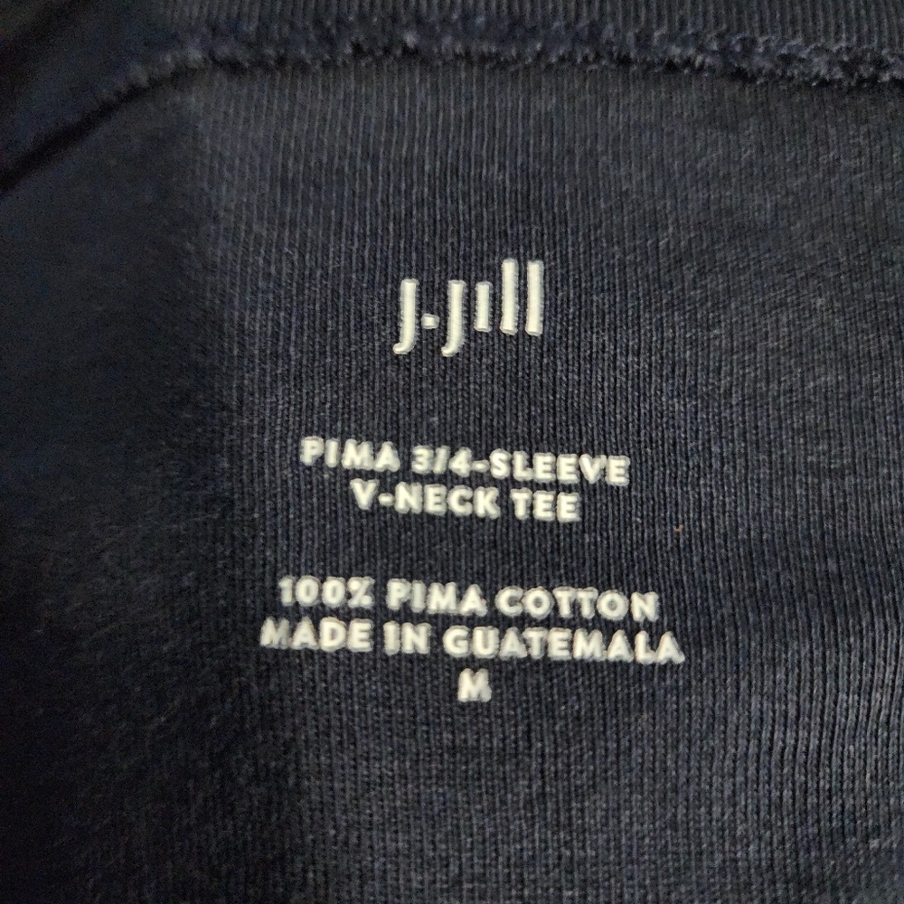 J. Jill Pima 3/4-Sleeve Tee Size Medium - Picture 3 of 3